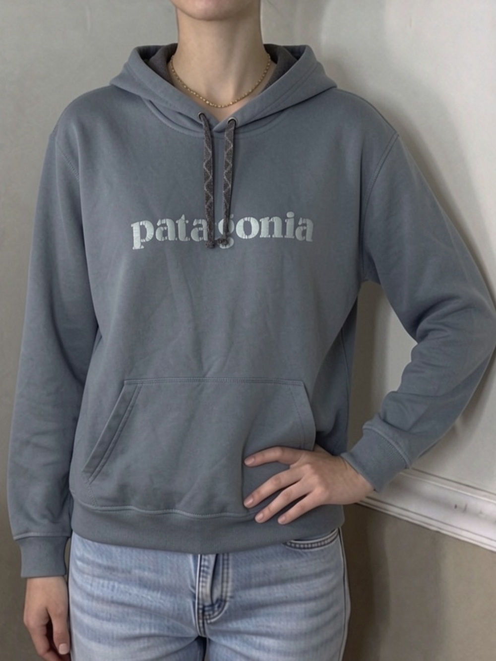 🎉 2 for $20! Patagonia Logo Hoodie - Slate Gray Blue 🤎